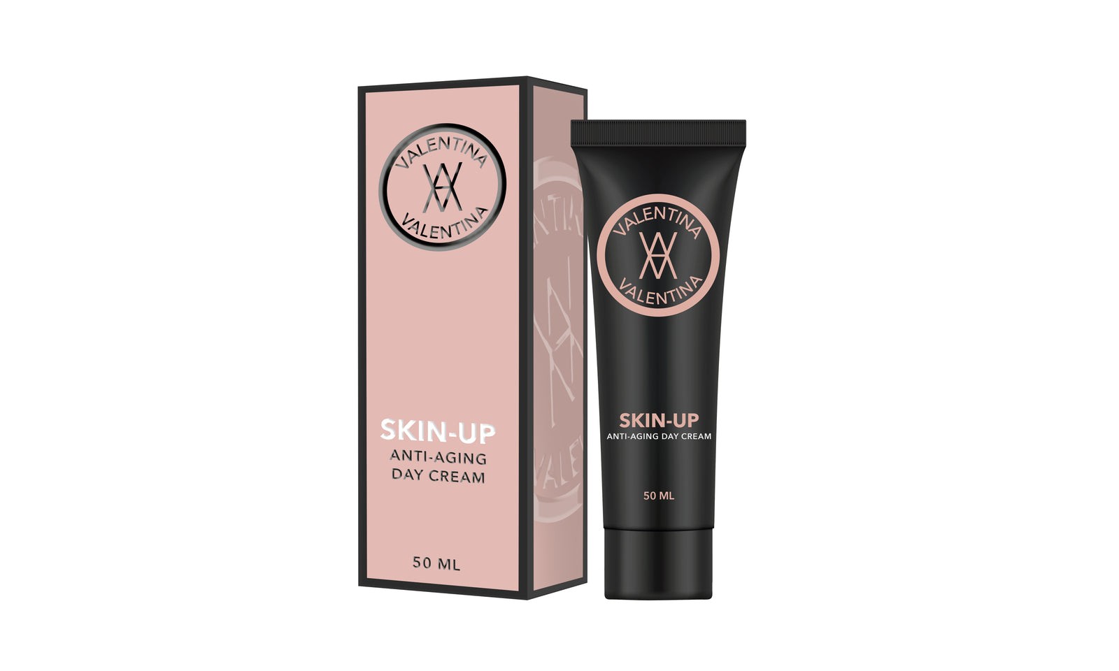 Valentina Skin-Up anti-aging day cream with packaging on a white background